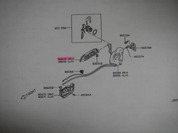 右フロントドア アウターハンドル 運転席 1A00-58-410D00 エブリィ キャリィ NV100 DA17V DR17V DA16T DR16T 82801-81A04-5PK 80606-4A13Gの画像3