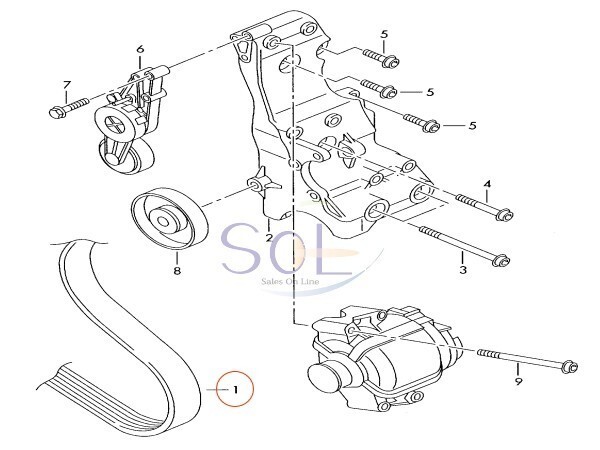 アウディ A4 (8EC B7 8ED) タイミングベルトキット 4点セット+ウォーターポンプ+ドライブベルト 06F198119A 06F121011 06D903137C_画像3