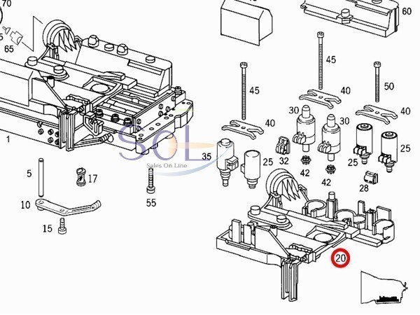 ベンツ R129 R230 722.6系 5速AT エレクトリックプレート エレクトリカルプレート 4点SET SL320 SL350 SL500 SL600 SL55 SL65 1402701161_画像2