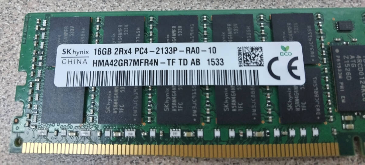 送料無料 メモリ 16GB x4 DDR4 PC4-2133 ECC RDIMM Dell PowerEdge R430 R530 R630 R730 Precision R7910 T5810 HMA42GR7MFR4N PC4-17000_画像2