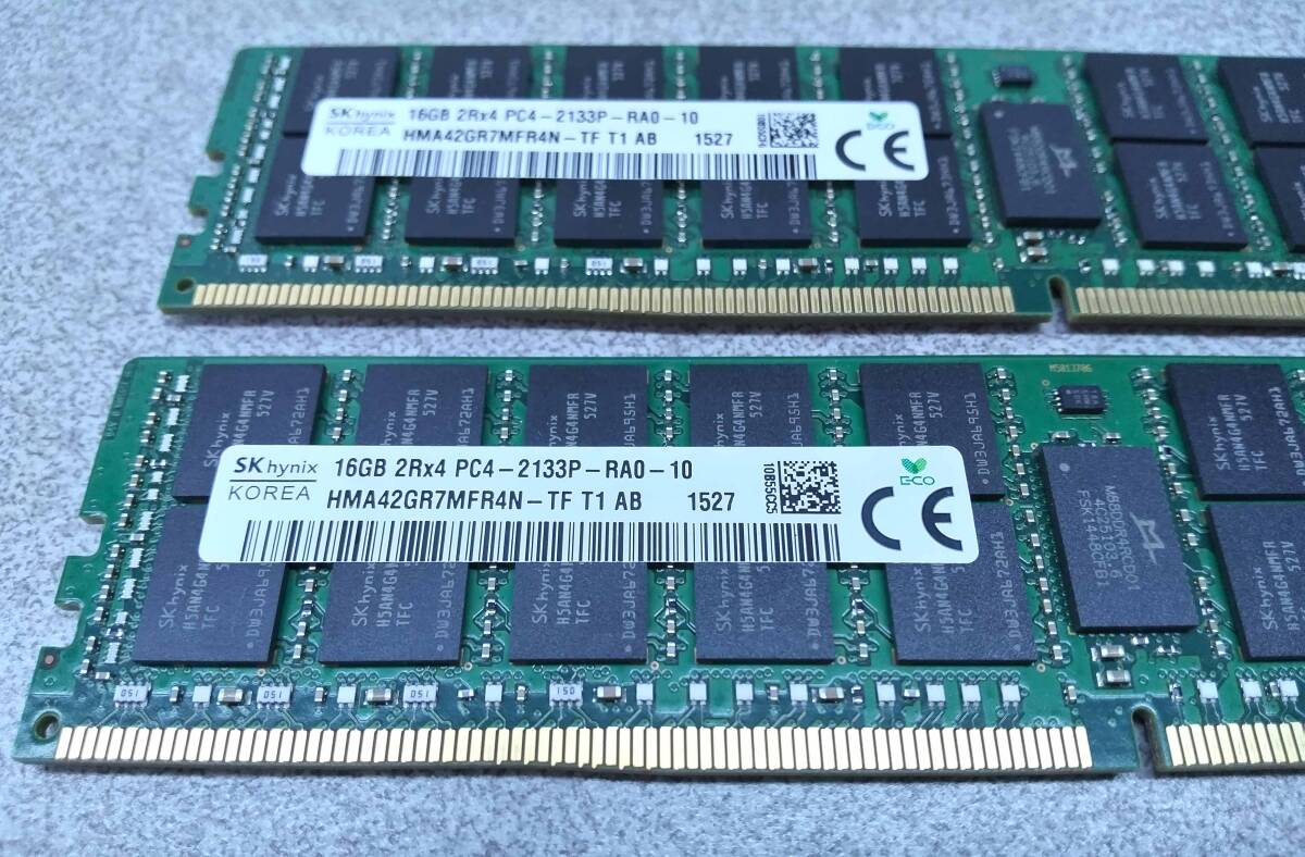 送料無料 メモリ 16GB x4 DDR4 PC4-2133 ECC RDIMM Dell PowerEdge R430 R530 R630 R730 Precision T5810 R7910 HMA42GR7MFR4N PC4-17000の画像2