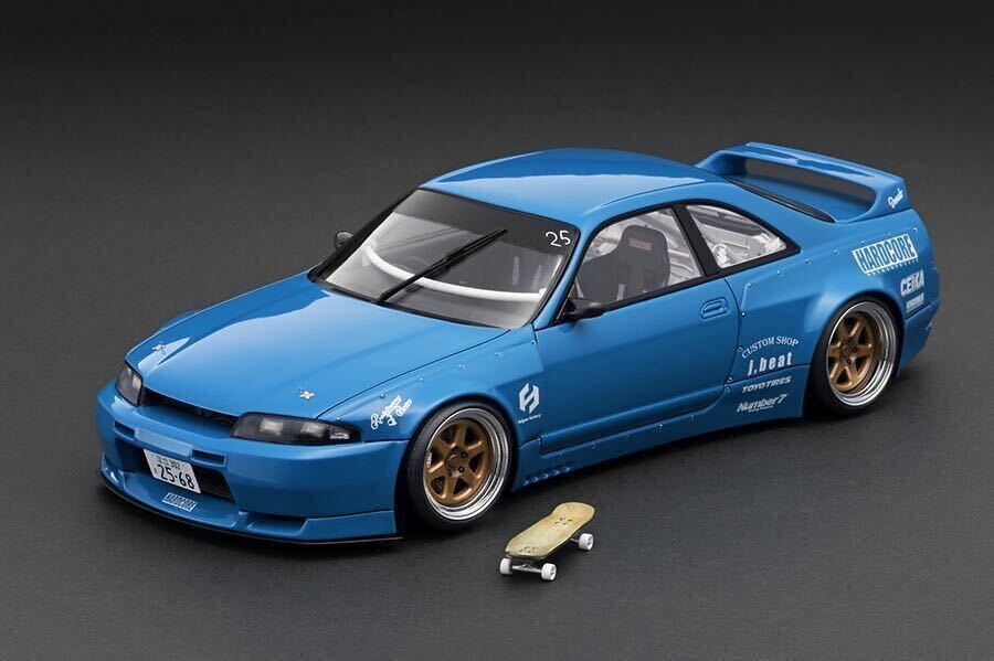 IG3027 1/18 PANDEM GT-R (BCNR33) Blue With Skate Board HARD COREPANDEM イグニッションモデル ignition model R33 GTR skylineの画像1