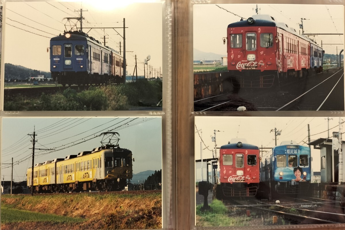 古い鉄道写真 鉄道写真 福井鉄道 広告電車 県民福井 高橋尚子 サンクス J-PHONE コカ・コーラ APITA ジョージア docomo 全80枚 当時物 7の画像1