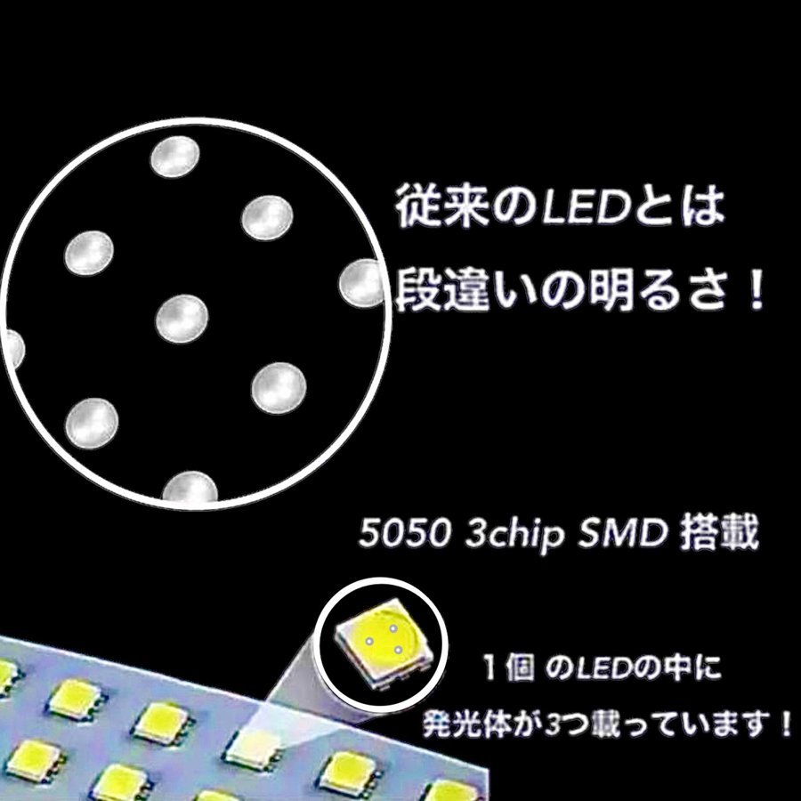 【全国送料無料】 C27 日産 セレナ SERENA 専用設計 純白光 LED ルームランプ セット 高輝度 3チップSMD 6000K 全グレード対応_画像5