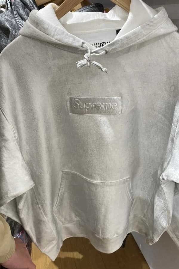 【新品未着用】Supreme MM6 MAISON MARGIELA Foil Box Logo Hooded Sweatshirt White XL 24SS 正規品付属品完備ボックスロゴフーディnike