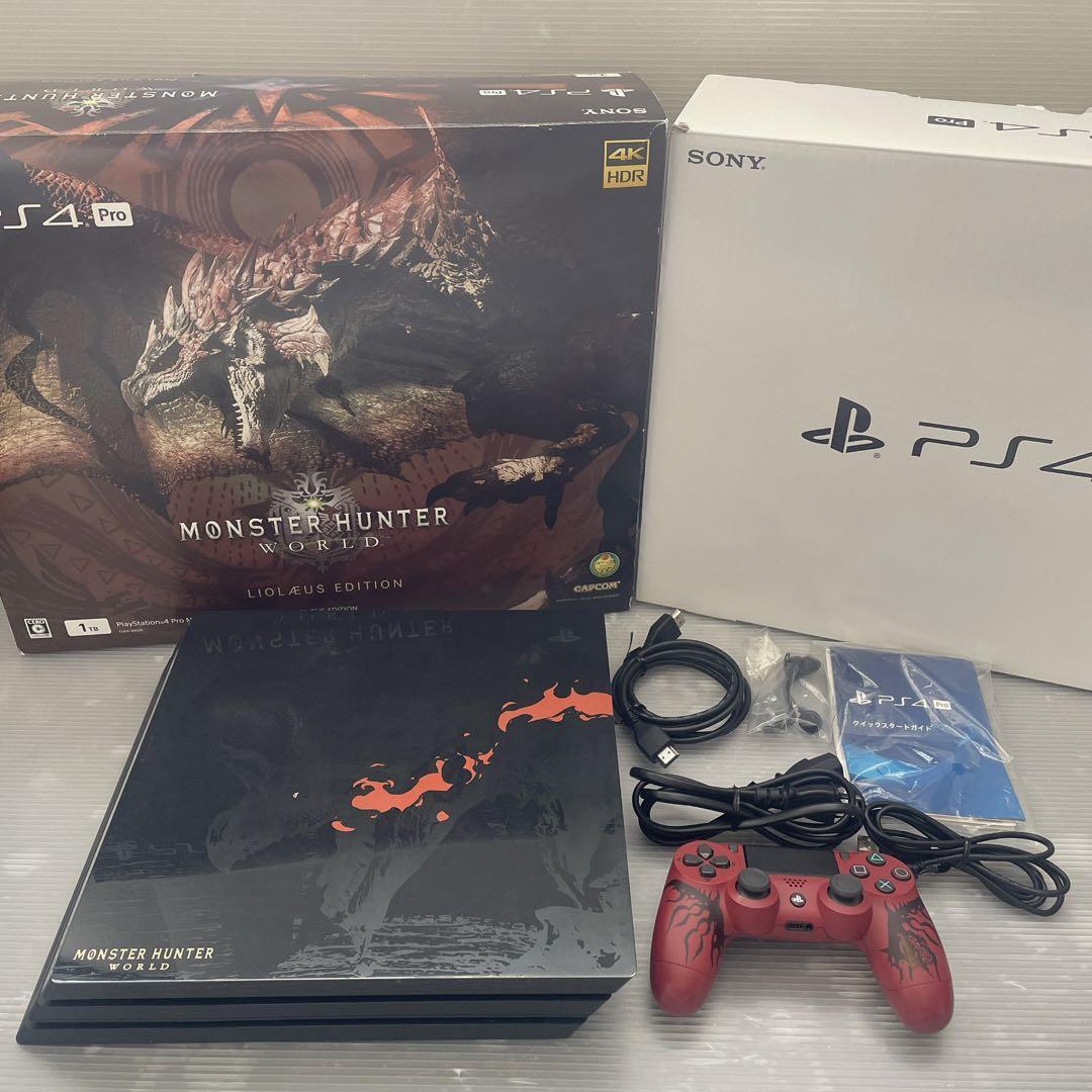 1円～PlayStation4 Pro 本体 モンスターハンター：ワールド リオレウスエディション PS4 Pro MONSTER HUNTER WORLD LIOLAEUS EDITION 1TBの画像1