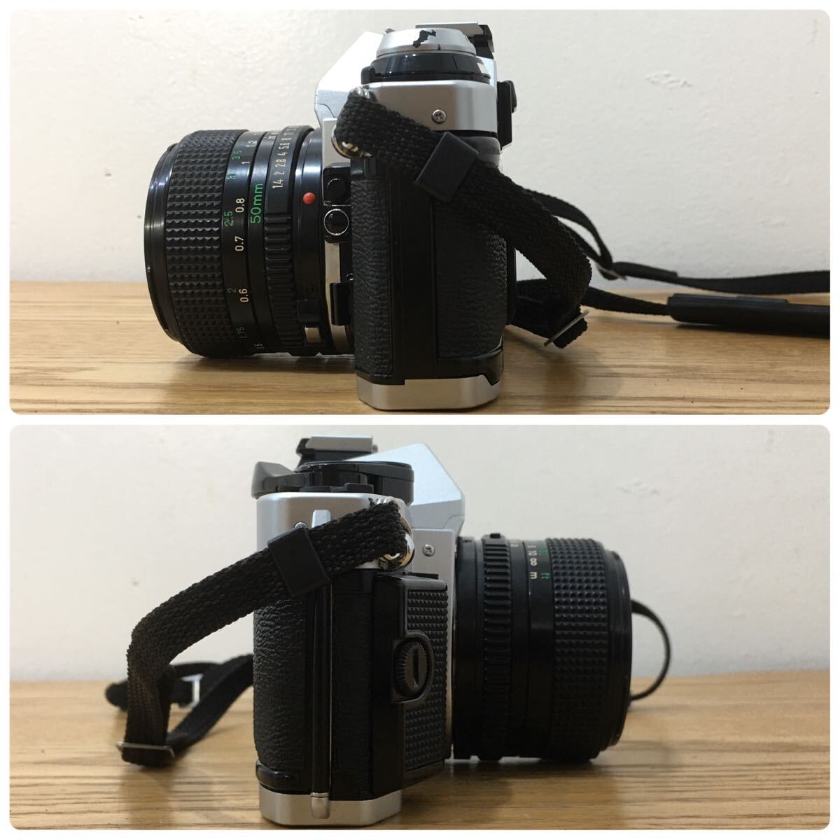 MW0461◆ キャノン Canon AE-1 PROGRAM シルバー キャノンレンズ FD 50mm 1:1.4 フィルムカメラ 一眼レフカメラ 保護フィルター付の画像3