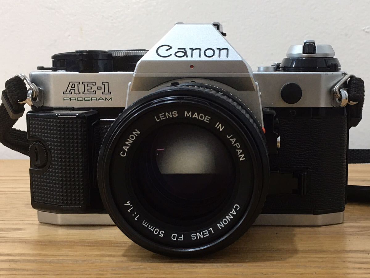 MW0461◆ キャノン Canon AE-1 PROGRAM シルバー キャノンレンズ FD 50mm 1:1.4 フィルムカメラ 一眼レフカメラ 保護フィルター付の画像2