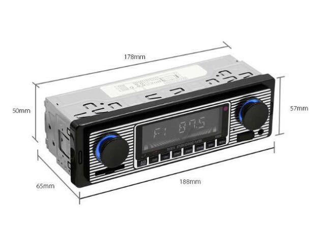 レトロサウンド風 旧車 ビートル 空冷VW カーオーディオ カーステレオ ラジオ デッキプレーヤー USB MP3 Bluetooth AUX FM 1DIN_画像5