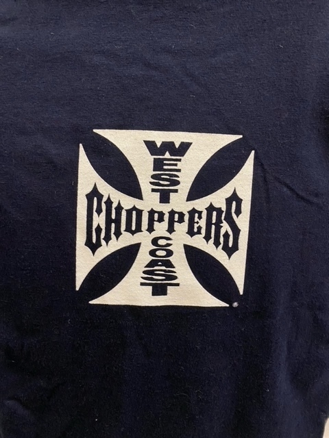 WEST COAST CHOPPERS ウエストコーストチョッパーズ製ロンT ロングスリーブ ネイビー 紺色 チョッパー ハーレー ホットロッド ツインカム_胸のロゴ部分です。
