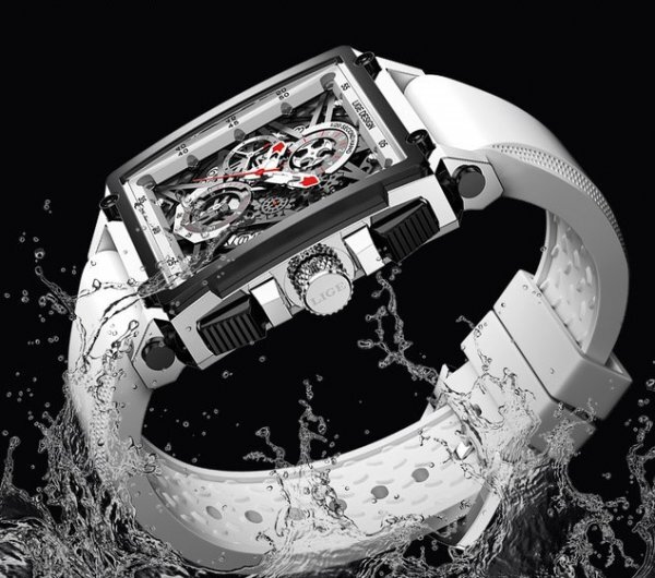 新品未使用★日本未入荷★LlGE高級メンズ腕時計 クロノグラフ白 シチズンエクシードガガミラノマルジェラモンクレール ロエベ ファンに人気の画像5