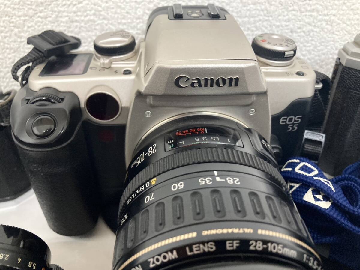 Canon PENTAX キャノン ペンタックス カメラ用具一式 まとめ売り レンズ ストロボ付 EOS55 SIGMA シグマ LENS 一眼 アナログ 動作未確認