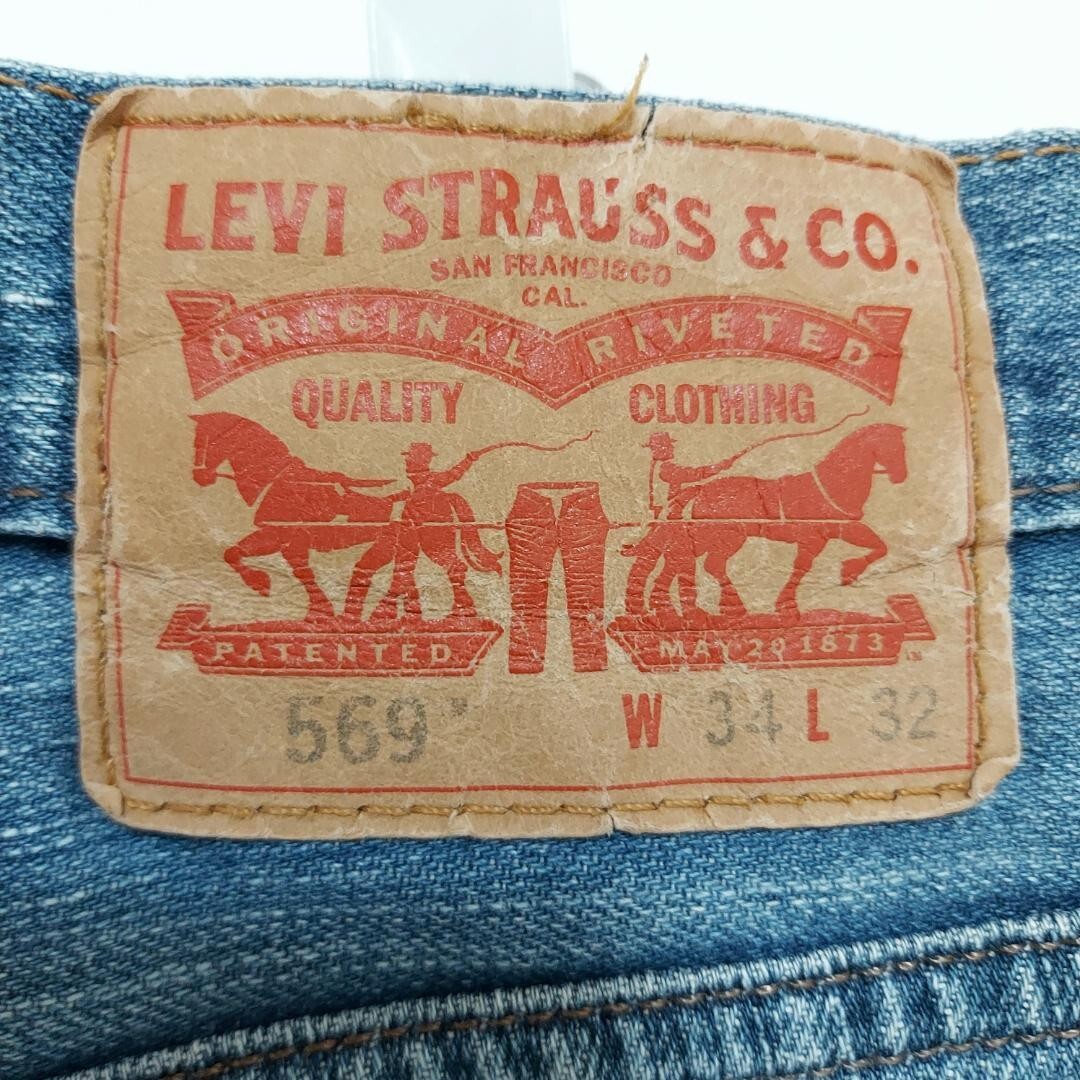 リーバイス569 Levis W34 ダークブルーデニム 青 ヒゲあり 8819_画像4