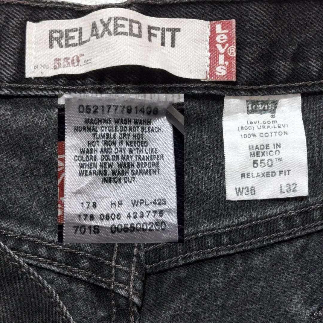 リーバイス550 Levis W36 ブラックデニムパンツ 黒 00s 9063_画像6