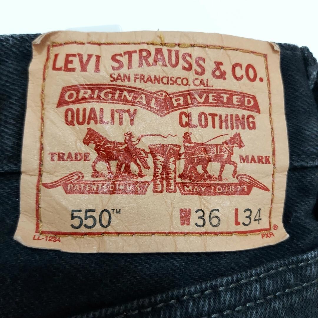 リーバイス550 Levis W36 ブラックデニムパンツ 黒 00s 9079_画像4