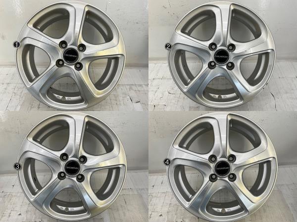 中古アルミホイール 4本セット 15×5.5J +42 4穴 PCD100 15インチ BRIDGESTONE BALMINUM c1495_画像3