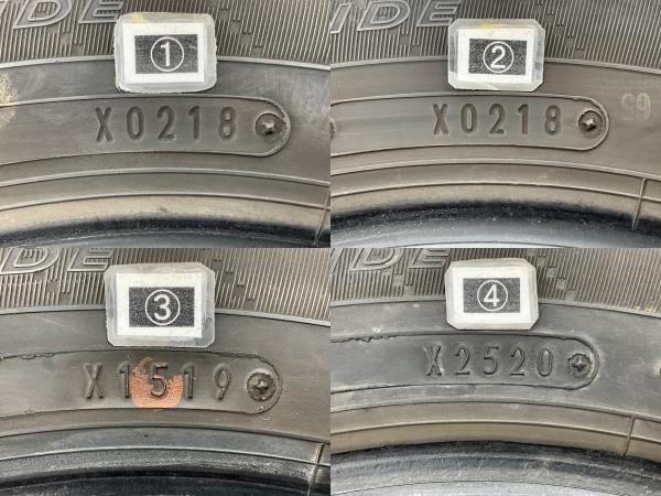 中古タイヤ 4本セット 155/65R13 73S ダンロップ ENASAVE EC204 夏 サマー 155/65/13 フレアワゴン/プレオ b6334の画像7