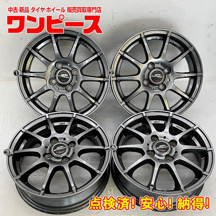 中古アルミホイール 4本セット 14×4.5J +43 4穴 PCD100 14インチ SCHNEIDER c1552の画像1