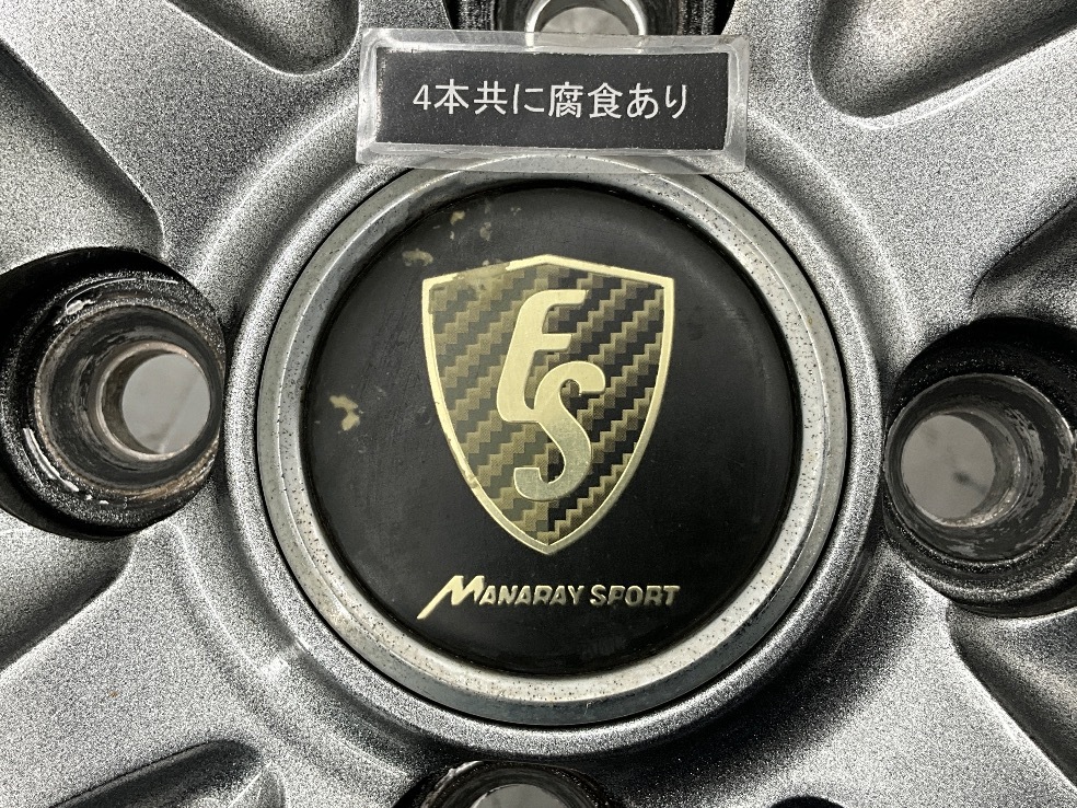 中古アルミホイール 4本セット 14×5.5J +45 4穴 PCD100 14インチ MANARAY SPORT c1565_画像8