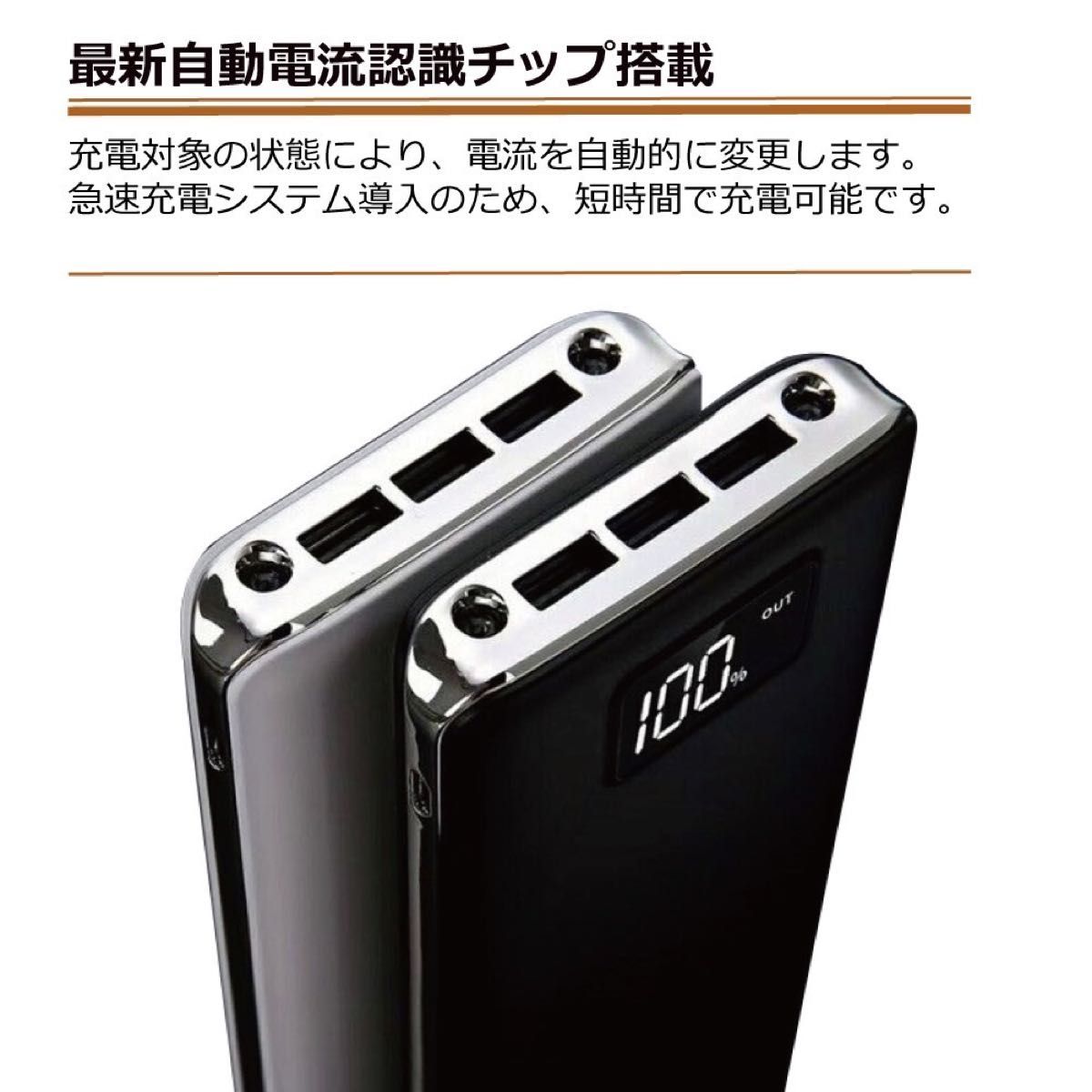 モバイルバッテリー 急速充電 大容量　50000mAh ホワイト