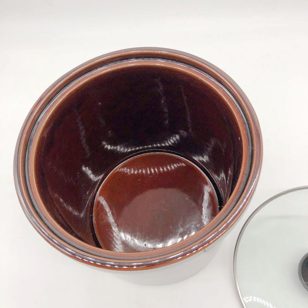 フタ付き鍋 ナベ 陶器 取っ手付きガラス蓋 カレー スープ 調理容器の画像3