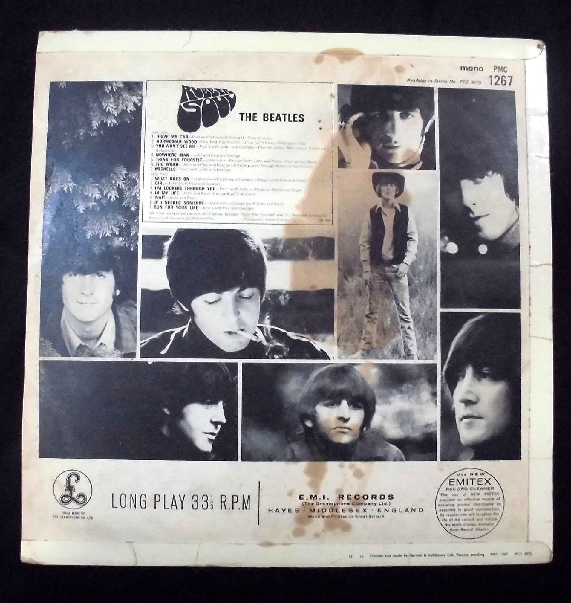 *UK-Parlophone original Mono,w/Gramophone-rim,4:4 Copy!! The Beatles / Rubber Soul