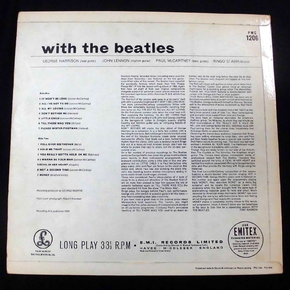 *UK-Parlophone original Mono,w/1N:1N,Loud-Cut Pressing!! The Beatles / With The Beatles