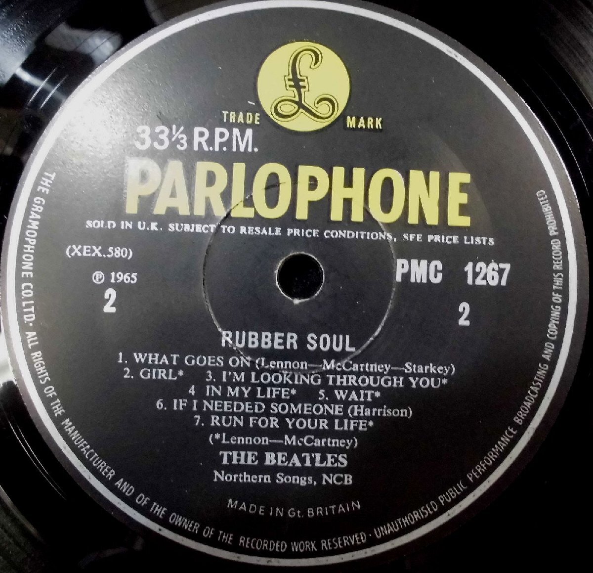 *UK-Parlophone original Mono,w/Gramophone-rim,4:4 Copy!! The Beatles / Rubber Soul