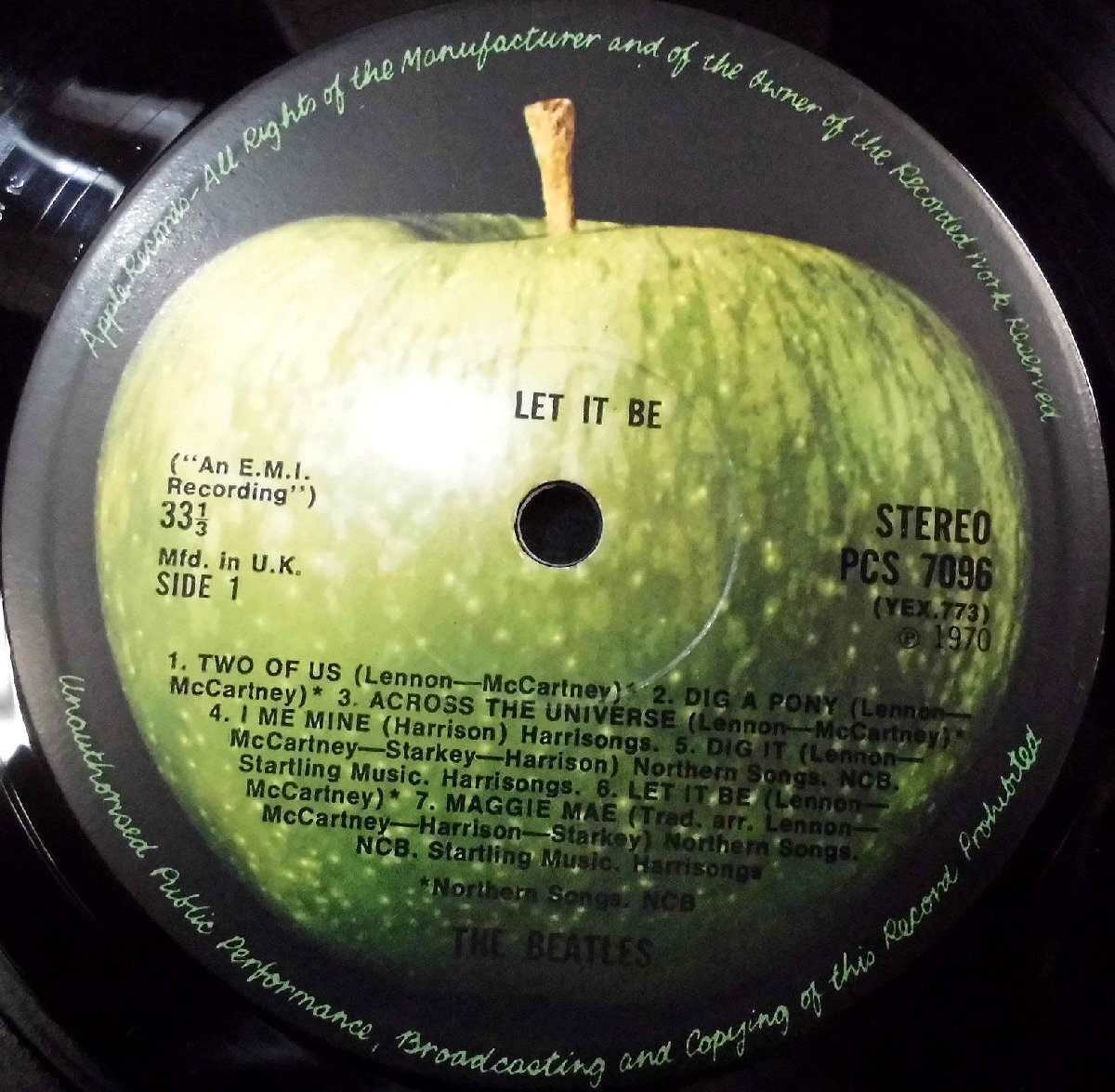 ●UK-Apple Records,w/3U:2U,EX++:EX+Copy!! The Beatles / Let It Beの画像7