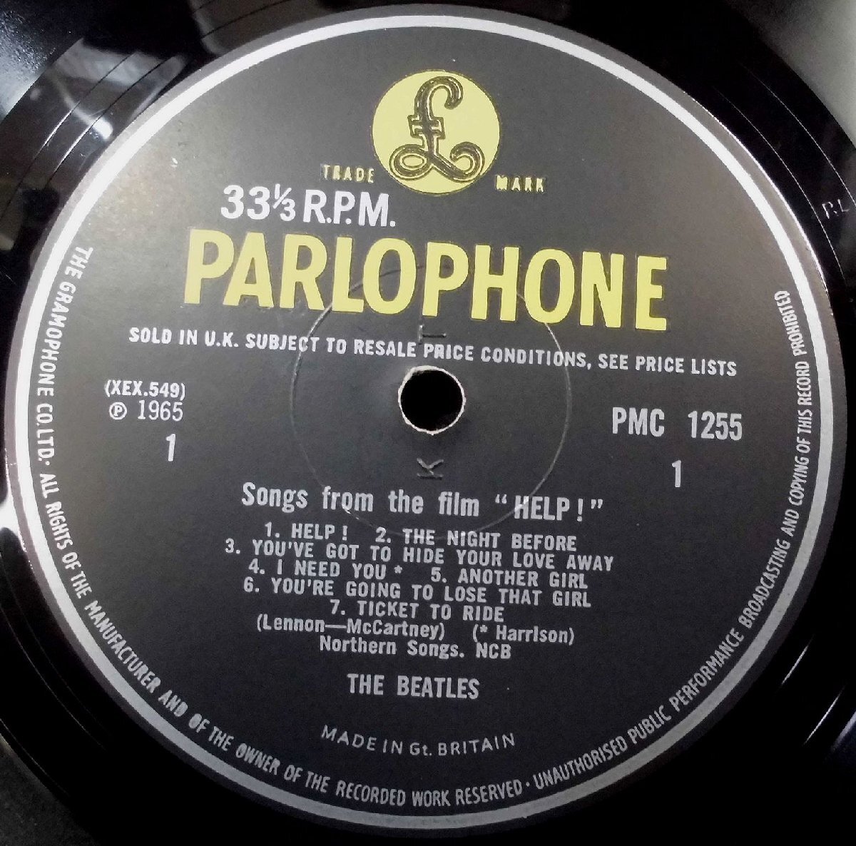 ●UK-ParlophoneオリジナルMono,””EX+:EX Copy!!”” The Beatles / Help!_画像7