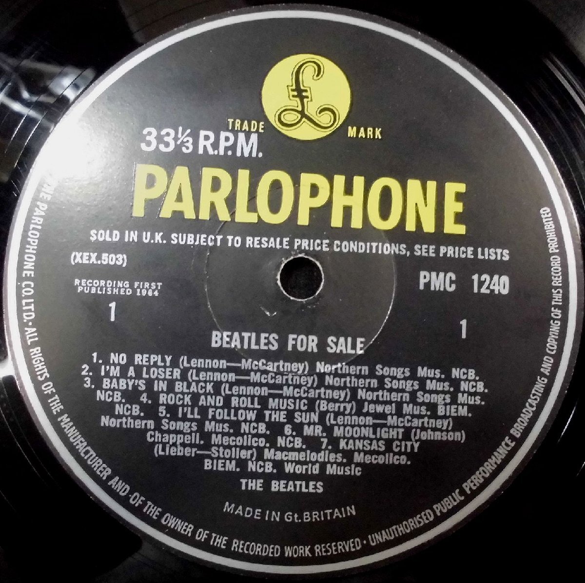 *UK-Parlophone original Mono,w/4N:3N Copy!! The Beatles / Beatles For Sale