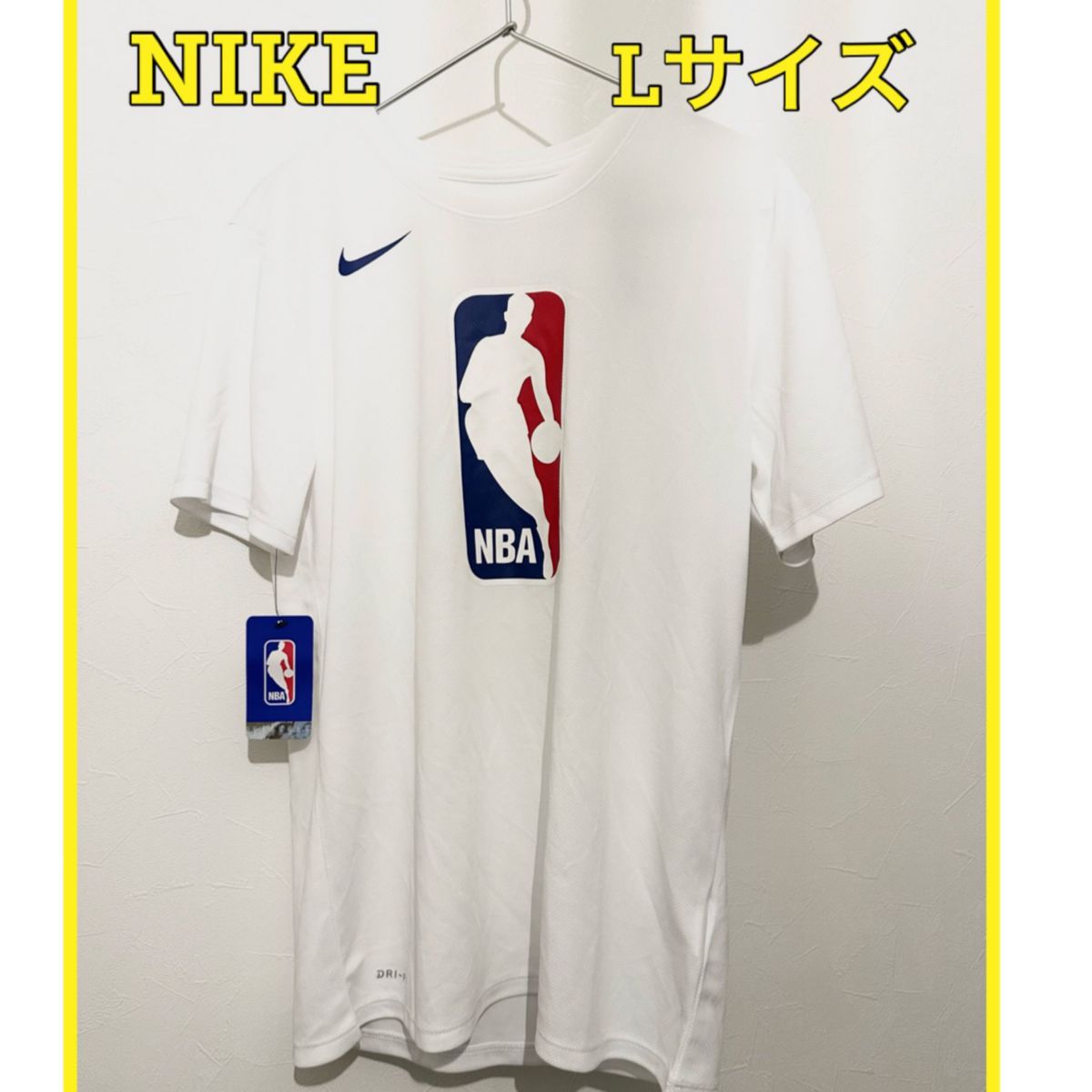 【新品】NIKE ナイキ Tシャツ NBA ビッグロゴ メンズ Lサイズ 白 バスケット バスケ トレーニングウェア