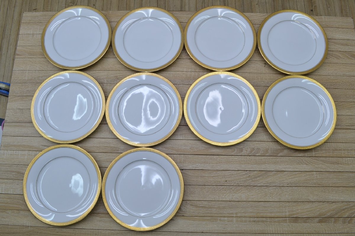 C1079#Noritake Noritake # Rozen borug plate диаметр 26.7cm 10 шт. комплект # для бизнеса европейская посуда # отель * ресторан * холодный линия * большая тарелка 