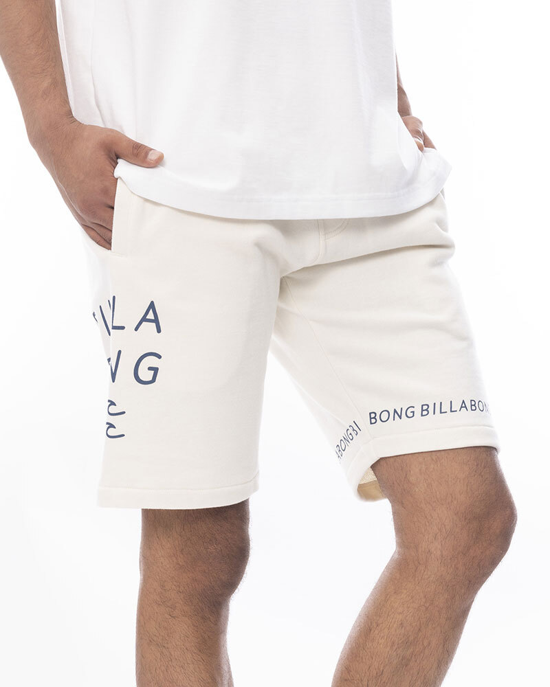 * free shipping *2024 spring summer new goods [BILLABONG/ Billabong ]LOGO PRINT SHORTS walk pants / short pants CRM men's M BE011-605