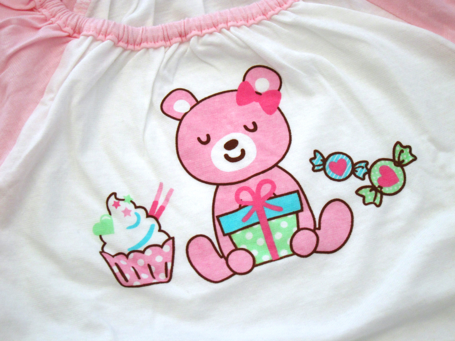 【新品タグ付】 95サイズ 半袖パジャマ 綿100% ピンク くま スイーツ 女の子　　　　　検≫ベキマP_画像3