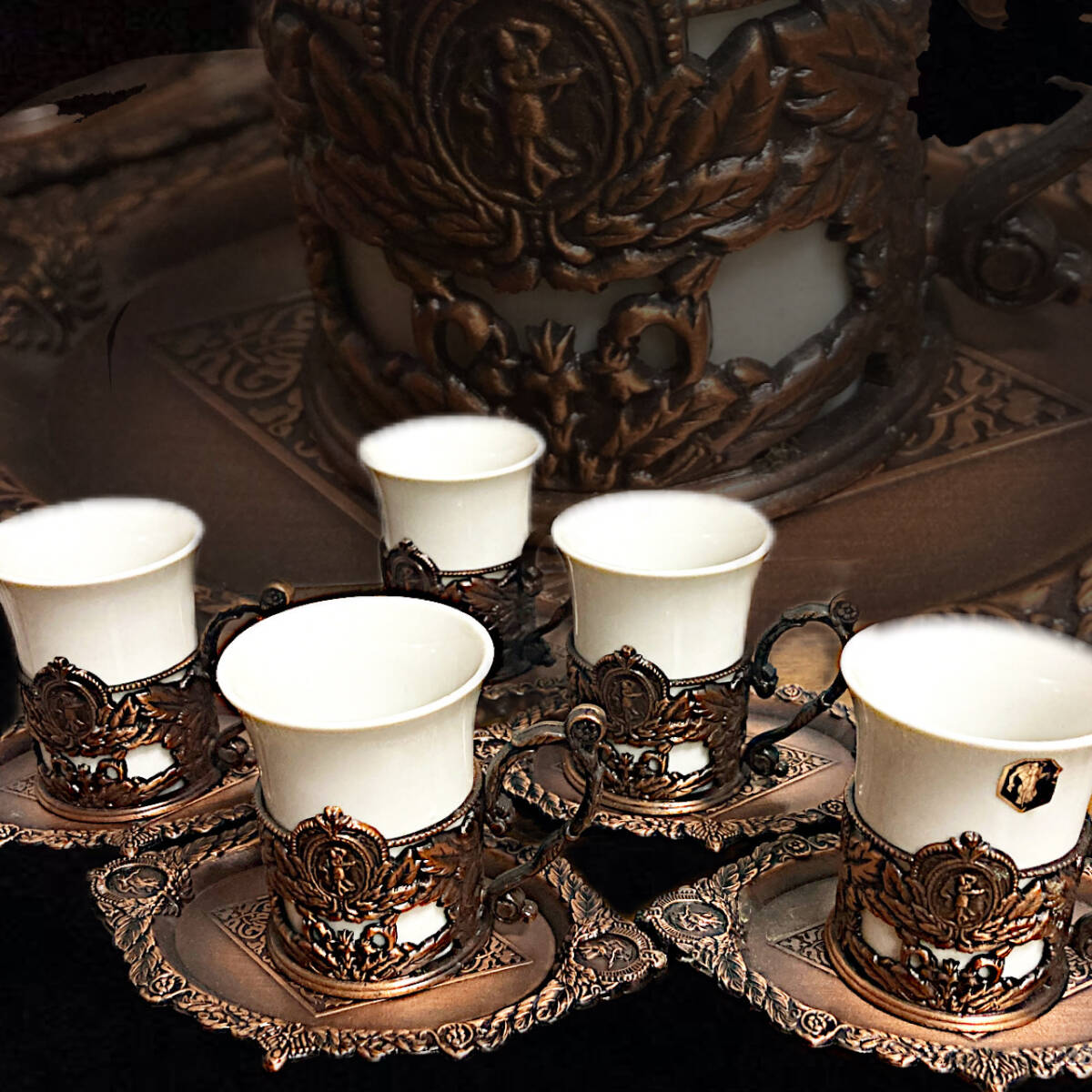 Bibian 比比昂 - セット ティー&コーヒーカップ ソーサー 5客 Bibian 比比昂 - セット ティー&コーヒーカップ ソーサー 5客