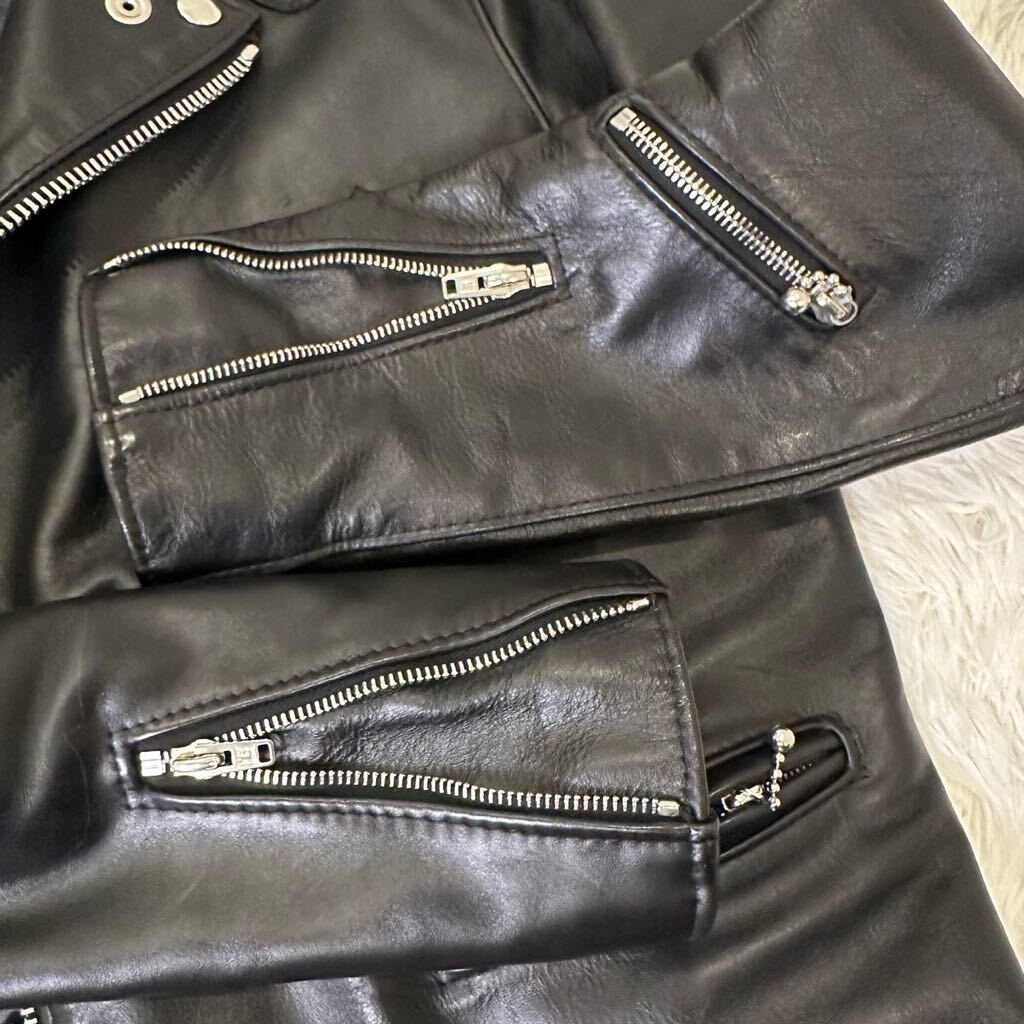  超美品！吊るしLewis Leathers ルイスレザー 441T サイクロン タイトフィット ライダースジャケット 38 美品 ブラック ホースハイドの画像6