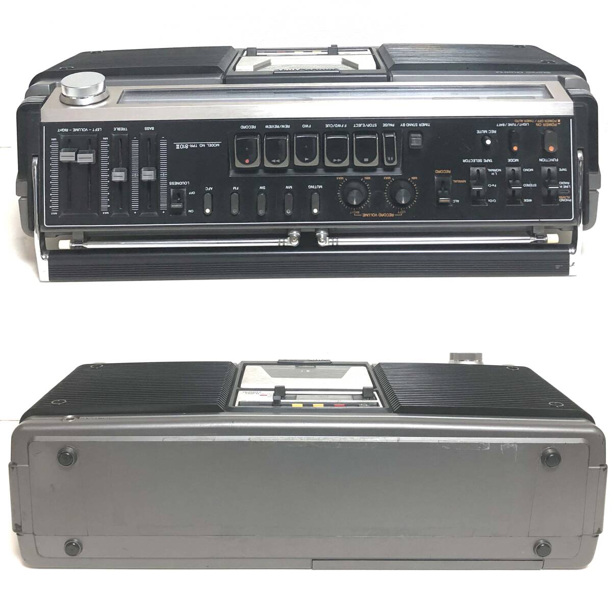 L【現状販売品】 AIWA アイワ ステレオクオーツ ラジカセ TPR-810II FM・SW・MW カセット不動の画像5