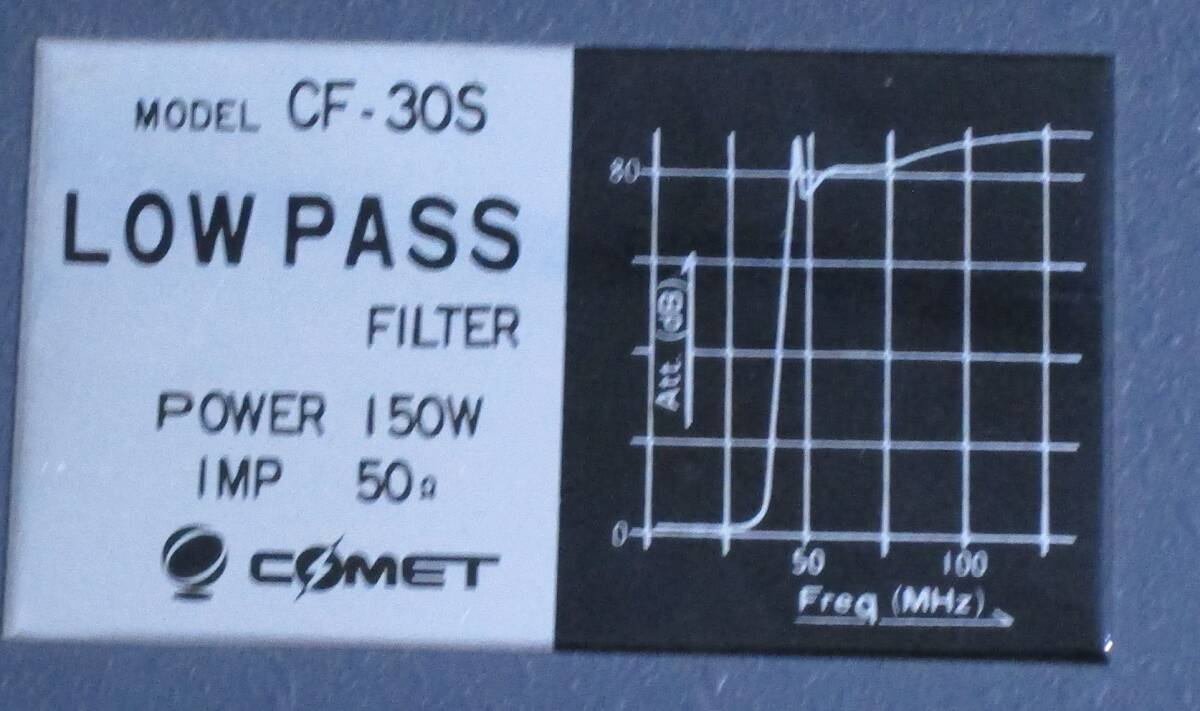 CF-30S コメット社製 ローパスフィルター 30MHｚ 150Ｗまで 100円スタートの画像4