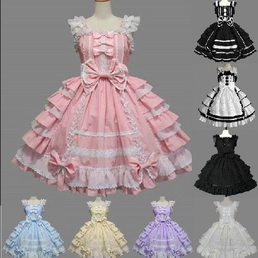  fine quality sroli Lolita ga- Lee punk gothic meido cosplay One-piece dress Classic Lolita dress . сolor selection possible 