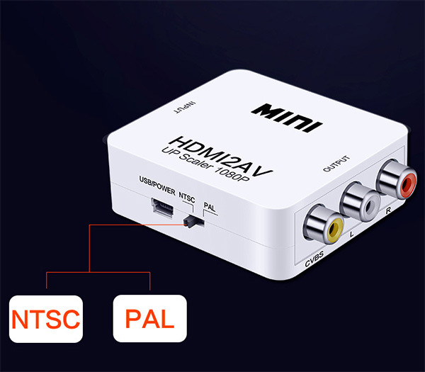 HDMI → AV コンポジット HDMI RCA変換アダプター コンバーター ODGN2-YZC021の画像1