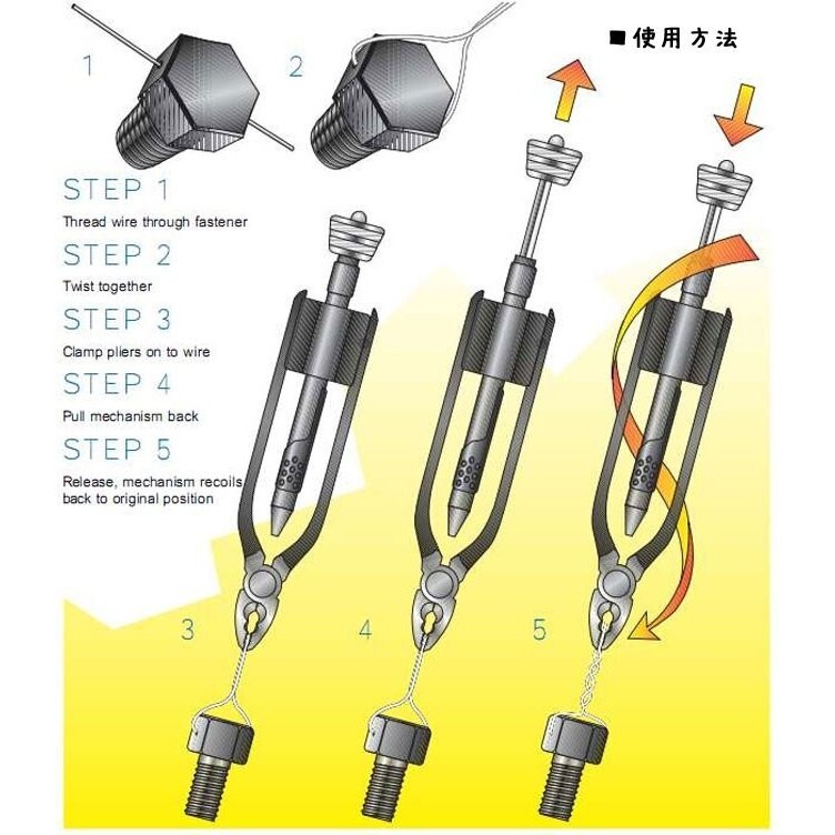 6 ワイヤーツイスタープライヤー 全長210mm ボルト類の脱落防止 ODGN2-T016の画像3