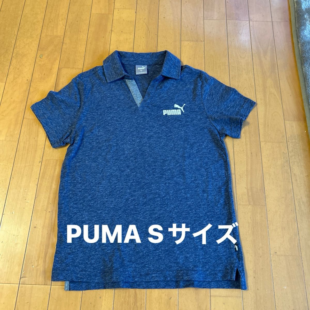 PUMA プーマ　ポロシャツ　ブルー　杢　 半袖