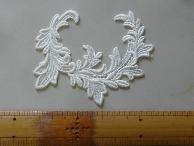 （）繊細なレーヨンケミカルレース 繊細な草花柄 白色 5枚セットの画像2