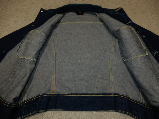 極上 SPECIAL 50's Lee 101J 三角タグ BIG size 44ich 真紺 DENIM ビンテージ オリジナル ( リーバイス 大戦 506XX 507XX 501XX bigE 70505の画像5