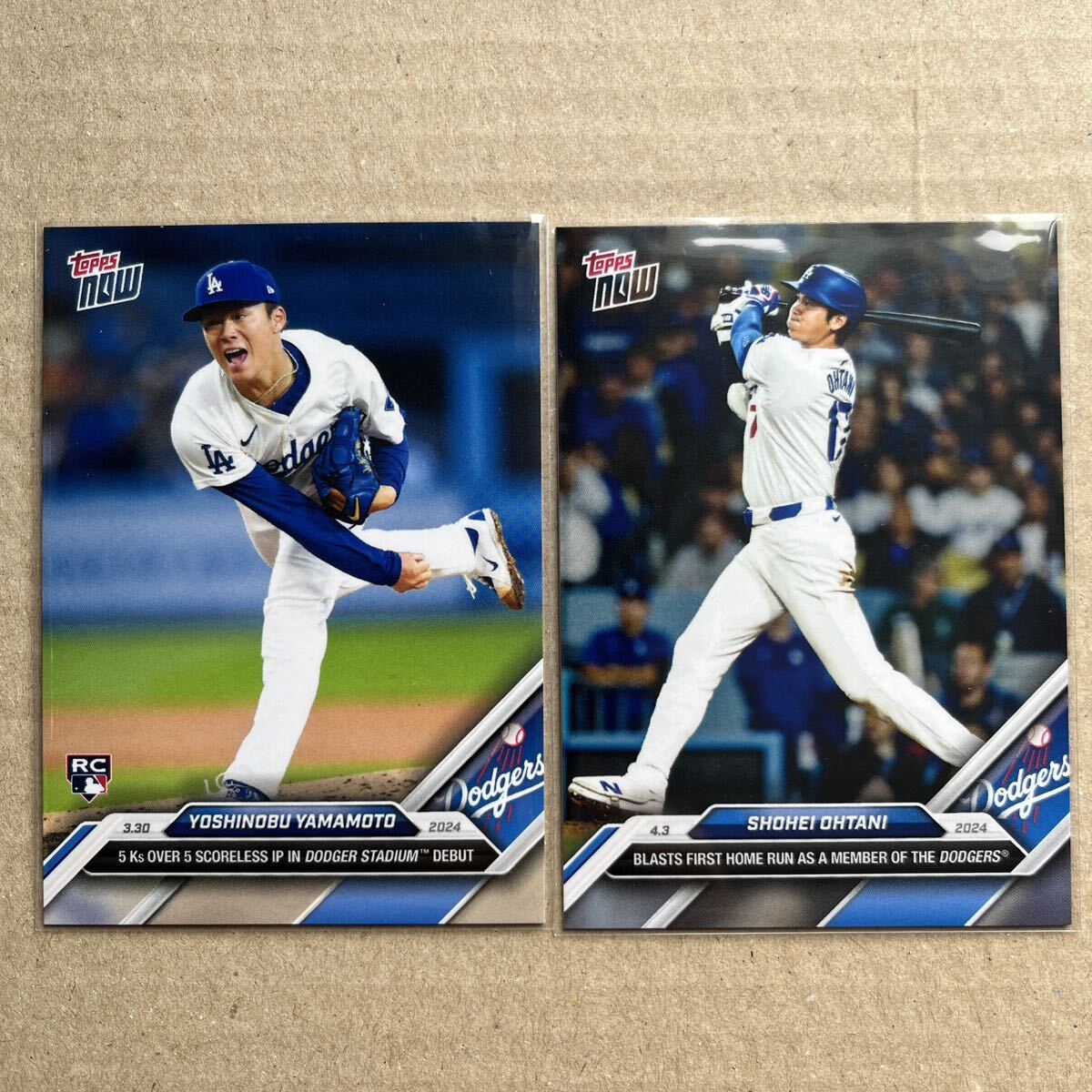 大谷翔平 山本由伸Topps Now 2枚セット トップス トレカ ドジャース カード サインなし MLB 野球 Shohei Ohtani Yoshinobu Yamamotoの画像1