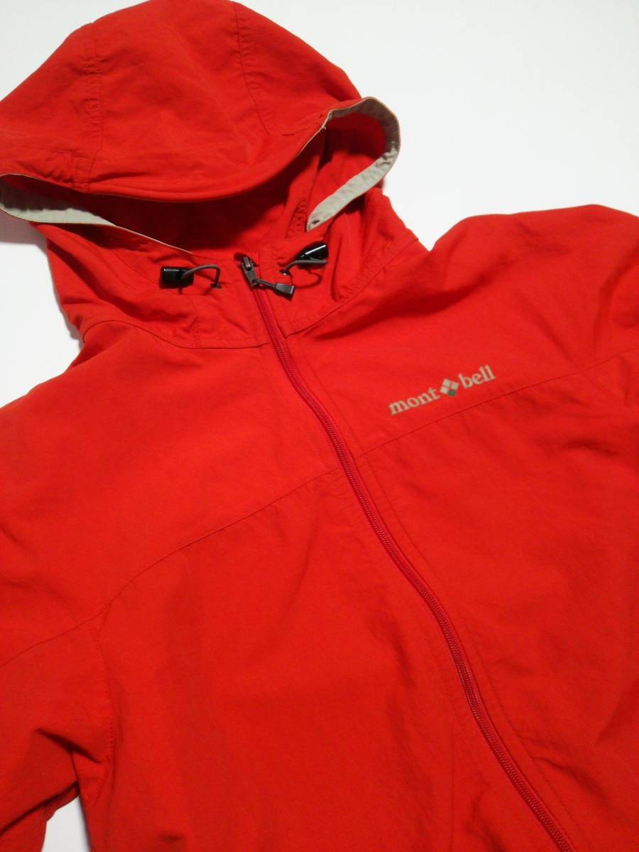  Mont Bell O.D. parka windbreaker blouson f-ti Parker pull over jacket orange child Junior Kids 140 size 