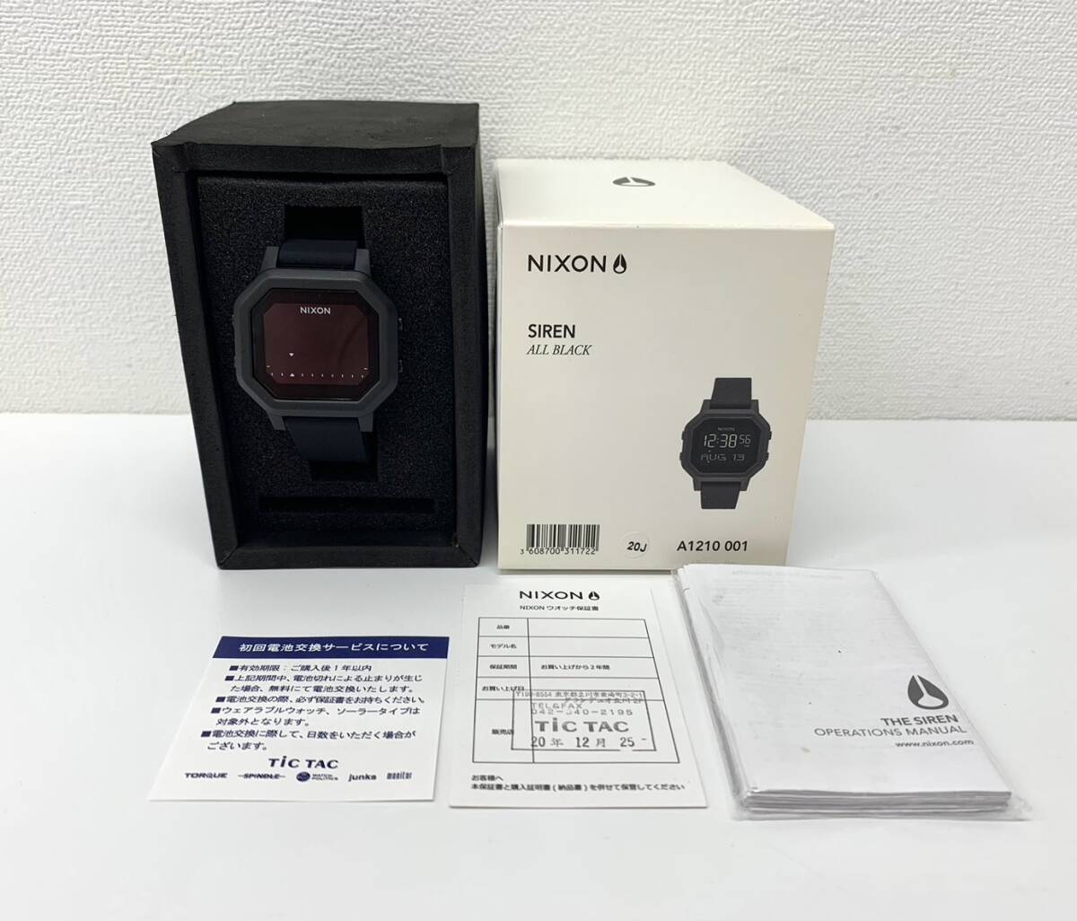  безопасность сделка [ daikokuya магазин ]*NIXON Nixon SIREN сирена ALL BLACK A1210 001* принадлежности ( коробка руководство пользователя ) женский цифровой датчик времени наручные часы часы 