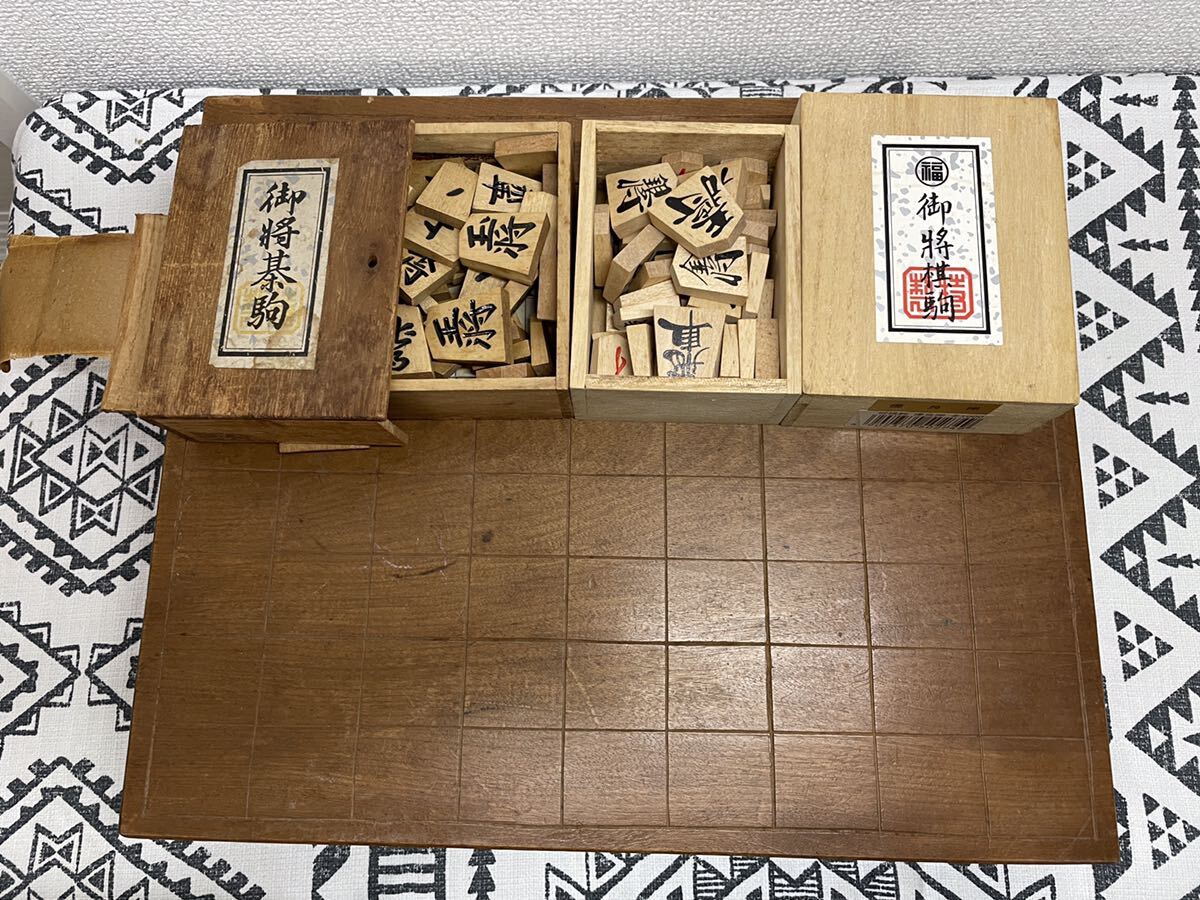  shogi piece tree boxed shogi record used storage goods 3 point set sale board game 
