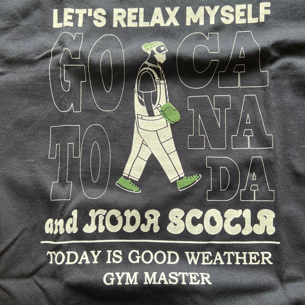 【新品タグ付】Ｍ  gym master アウトドアシャツ RELAX MYSELF TEE M 59 (ネイビー) ジムマスター